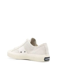 Baskets basses en cuir grises Tom Ford