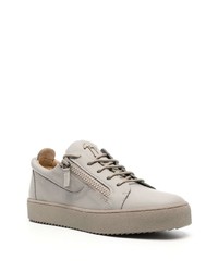 Baskets basses en cuir grises Giuseppe Zanotti