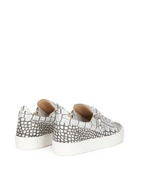 Baskets basses en cuir grises Giuseppe Zanotti