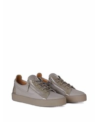 Baskets basses en cuir grises Giuseppe Zanotti