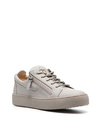 Baskets basses en cuir grises Giuseppe Zanotti