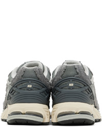 Baskets basses en cuir grises New Balance