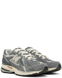 Baskets basses en cuir grises New Balance