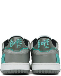 Baskets basses en cuir grises BAPE