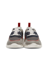 Baskets basses en cuir grises Moncler