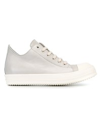 Baskets basses en cuir grises Rick Owens