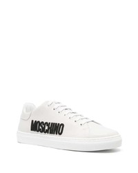 Baskets basses en cuir grises Moschino