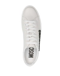 Baskets basses en cuir grises Moschino