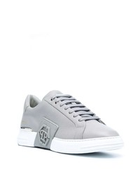 Baskets basses en cuir grises Philipp Plein