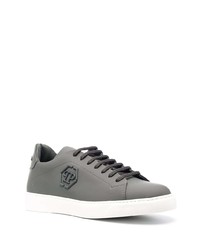 Baskets basses en cuir grises Philipp Plein