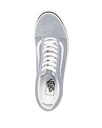 Baskets basses en cuir grises Vans