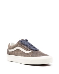 Baskets basses en cuir grises Vans