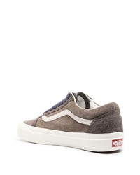 Baskets basses en cuir grises Vans