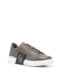 Baskets basses en cuir grises Philipp Plein