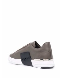 Baskets basses en cuir grises Philipp Plein