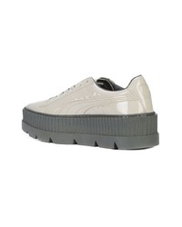 Baskets basses en cuir grises Fenty X Puma