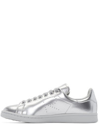 Baskets basses en cuir grises Adidas By Raf Simons