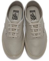 Baskets basses en cuir grises Vans