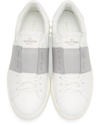 Baskets basses en cuir grises Valentino