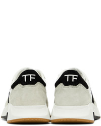 Baskets basses en cuir grises Tom Ford