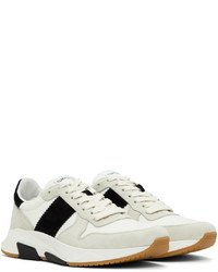 Baskets basses en cuir grises Tom Ford