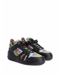 Baskets basses en cuir imprimé tie-dye noires Giuseppe Zanotti