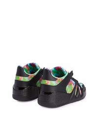 Baskets basses en cuir imprimé tie-dye noires Giuseppe Zanotti