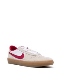 Baskets basses en cuir imprimées beiges Nike