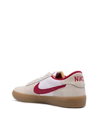 Baskets basses en cuir imprimées beiges Nike