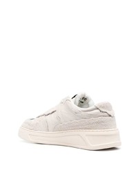 Baskets basses en cuir imprimées beiges MSGM