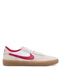 Baskets basses en cuir imprimées beiges Nike