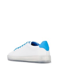 Baskets basses en cuir imprimées blanc et bleu Philipp Plein