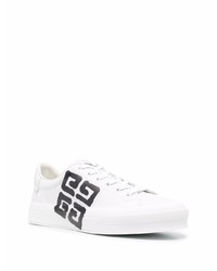 Baskets basses en cuir imprimées blanches et noires Givenchy