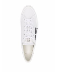 Baskets basses en cuir imprimées blanches et noires Givenchy