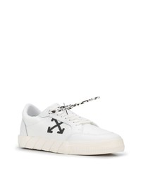 Baskets basses en cuir imprimées blanches et noires Off-White