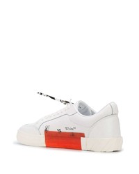 Baskets basses en cuir imprimées blanches et noires Off-White