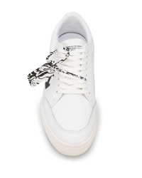 Baskets basses en cuir imprimées blanches et noires Off-White