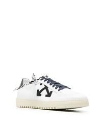 Baskets basses en cuir imprimées blanches et noires Off-White