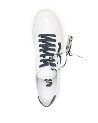 Baskets basses en cuir imprimées blanches et noires Off-White