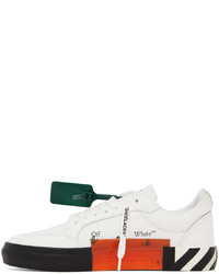 Baskets basses en cuir imprimées blanches et noires Off-White