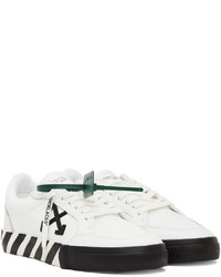 Baskets basses en cuir imprimées blanches et noires Off-White