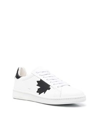 Baskets basses en cuir imprimées blanches et noires DSQUARED2