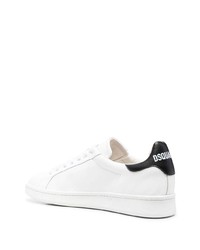 Baskets basses en cuir imprimées blanches et noires DSQUARED2