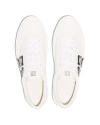 Baskets basses en cuir imprimées blanches et noires Givenchy