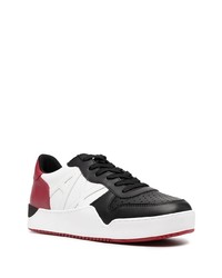 Baskets basses en cuir imprimées blanches et noires Armani Exchange