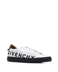 Baskets basses en cuir imprimées blanches et noires Givenchy