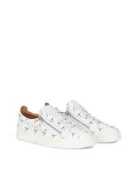 Baskets basses en cuir imprimées blanches et noires Giuseppe Zanotti