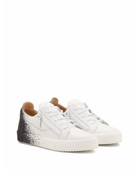 Baskets basses en cuir imprimées blanches et noires Giuseppe Zanotti