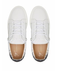 Baskets basses en cuir imprimées blanches et noires Giuseppe Zanotti