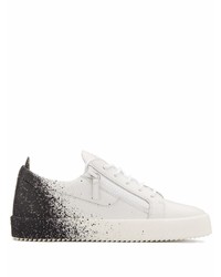 Baskets basses en cuir imprimées blanches et noires Giuseppe Zanotti